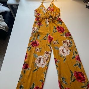 Mustard Yellow floral jumpsuit
